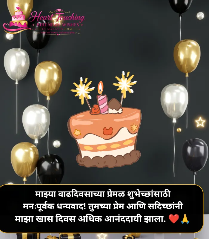 Thank You for Birthday Wishes in Marathi Banner